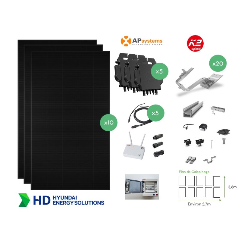 Kit APS 10 modules 4.3KW