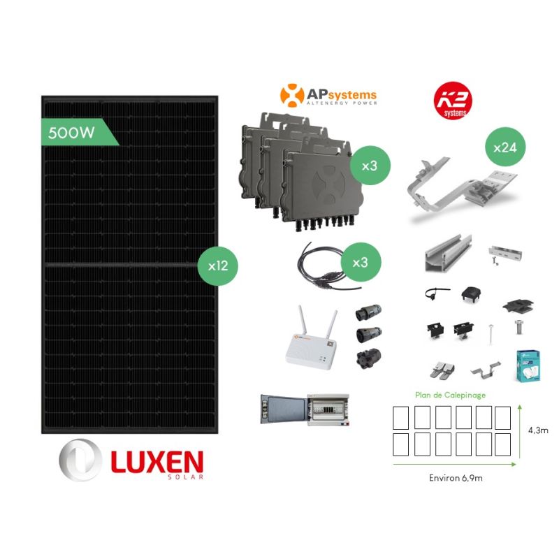 Kit APS 12 modules 6.0KW Tri