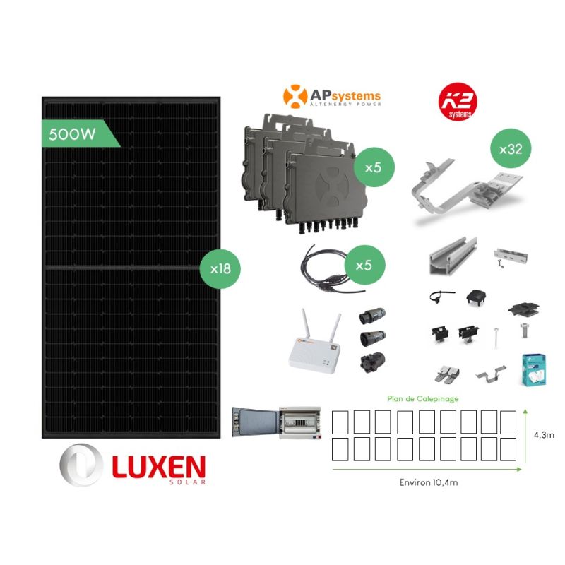 Kit APS 18 modules 9.0KW Tri